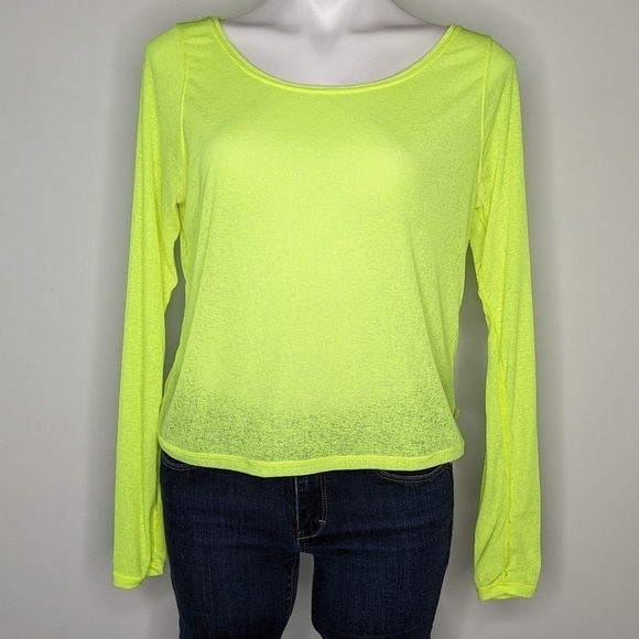 ✨3/$15 IVL neon yellow lightweight long sleeve top 8 - Picture 1 of 9